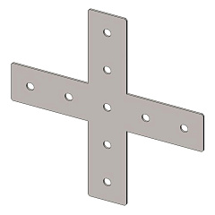 Х-пластина 45 серия 5х5 9отв 225х225х2 RAL9006